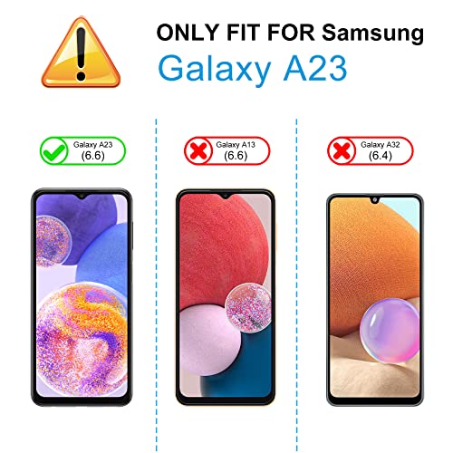 [3 Pack] for Samsung Galaxy A23 5G Screen Protector, Tempered Glass HD Clear 9H Hardness Protector Film for Galaxy A23 6.6” 2022, Anti Scratch Bubble Free Easy Install Case Friendly - Transparent