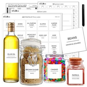 310 pcs kitchen pantry labels for containers preprinted with blank and expiration labels, minimalist waterproof labels for spice jars, organizing labels stickers for jars canisters storage bins