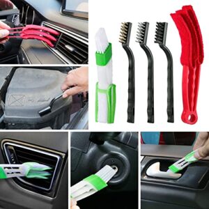 OCR 17PCS Car Detailing Brush Kit, Wheel Cleaning Brushes Rim Brush Duster Brush Wash Mitt Towels Wax Pads, Car Cleaning Tools for Auto Interior Exterior, Wheels, Dashboard, Leather, Air Vents