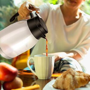 Beyoung Thermal Coffee Carafe, Stainless Steel Thermal Carafe Vacuum Insulated Flask Water Carafe Coffee Pot with LeakProof Lid,54 Oz/1.6L(White)