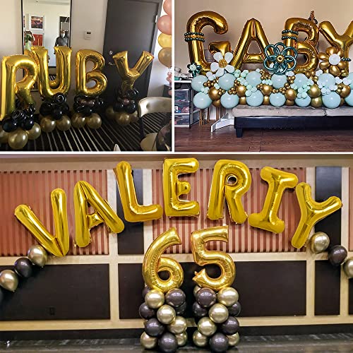 TONIFUL 40 Inch Large Gold Letter O Balloons Helium Balloons,Foil Mylar Big Balloons for Birthday Party Anniversary Supplies Decorations