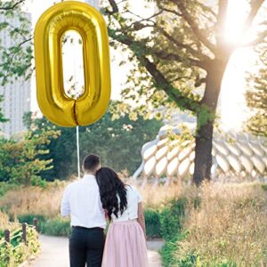 TONIFUL 40 Inch Large Gold Letter O Balloons Helium Balloons,Foil Mylar Big Balloons for Birthday Party Anniversary Supplies Decorations