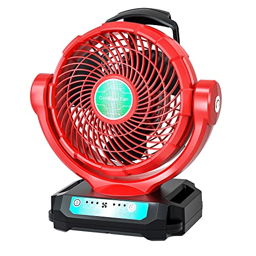 WaxPar Compatible with Milwaukee Fan 18V M18 Battery Powered Fan, Cordless Fan High Velocity with AC Cord 3-Speed Adjustable for Patios, Garage, Greenhouse, Tent, Industrial