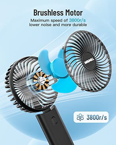 Portable Fan, 5200mAh Mini Handheld Fan,Baby Stroller Fan With Flexible Tripod, 3 IN 1 Portable Fan, Detachable & Foldable Personal Fan for Baby, Travel, Outdoor, Desk