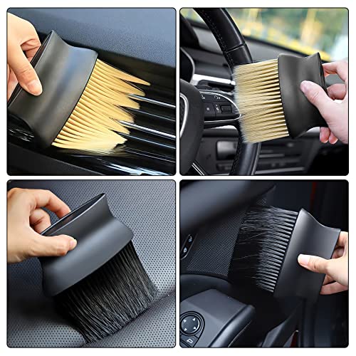 Philbinden 2 Pack Car Air Outlet Cleaning Brush Auto Interior Detailing Dust Brush Soft Bristles Detailing Dust Sweeping Tools for Dashboard Air Conditioner Vents (A Type)