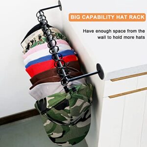 CAPHONT Hat Wall Rack Cap Organizer 2 Pack Baseball Hat Racks Display Holder with 24 Detachable Metal Clips Hooks Baseball Cap Display Wall Mounted