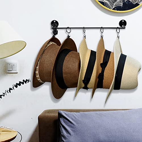 CAPHONT Hat Wall Rack Cap Organizer 2 Pack Baseball Hat Racks Display Holder with 24 Detachable Metal Clips Hooks Baseball Cap Display Wall Mounted