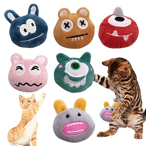 Pai Sence 6pcs/Pack Catnip Toys Soft Plush Cat Toys Cute Kitten Toys Interactive Cat Toys with Catnip for Indoor Cats Kitten Kitty