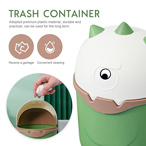 Waste Bins Mini Trash Can Cartoon Desktop Garbage Bin Cute Monster Waste Flipping Basket Wastepaper Container Rubbish Bin Buckets Can for Bedroom Office Makeup Pad Holder