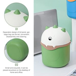 Waste Bins Mini Trash Can Cartoon Desktop Garbage Bin Cute Monster Waste Flipping Basket Wastepaper Container Rubbish Bin Buckets Can for Bedroom Office Makeup Pad Holder