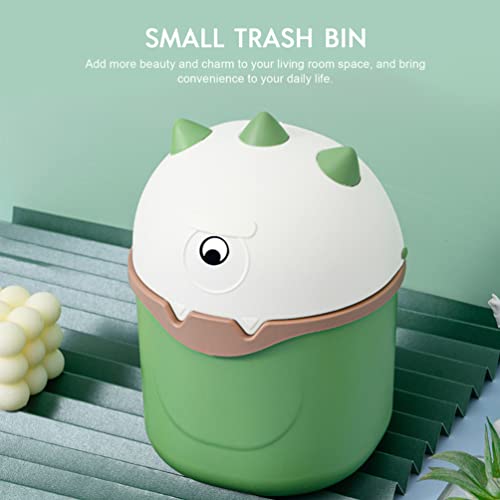 Waste Bins Mini Trash Can Cartoon Desktop Garbage Bin Cute Monster Waste Flipping Basket Wastepaper Container Rubbish Bin Buckets Can for Bedroom Office Makeup Pad Holder