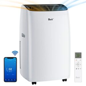 portable air conditioner with heat and remote control, 14000 btu(ashrae) /10400 btu (sacc), wifi smart control,cools up to 600 square feet, white