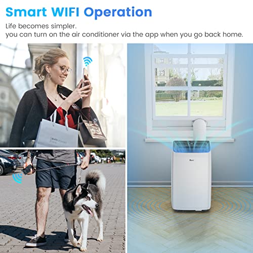 Portable Air Conditioner with Heat and Remote Control, 14000 BTU(Ashrae) /10400 BTU (SACC), WiFi Smart Control,Cools Up to 600 Square Feet, White