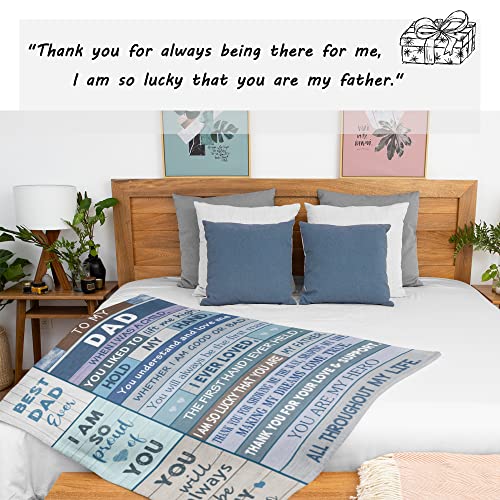 CUJUYO Gifts for Dad Blanket 60"x50", Dad Birthday Gift Throw Blanket, Dad Gifts, Father Birthday Gift, Father Gifts Ideas, Best Dad Gifts from Daughter Son on Christmas, New Dad Gifts for Men