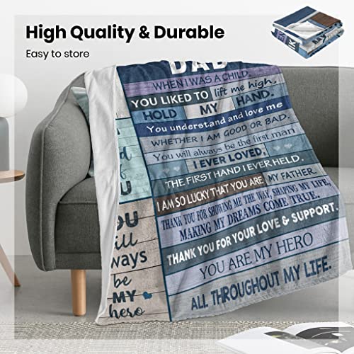 CUJUYO Gifts for Dad Blanket 60"x50", Dad Birthday Gift Throw Blanket, Dad Gifts, Father Birthday Gift, Father Gifts Ideas, Best Dad Gifts from Daughter Son on Christmas, New Dad Gifts for Men