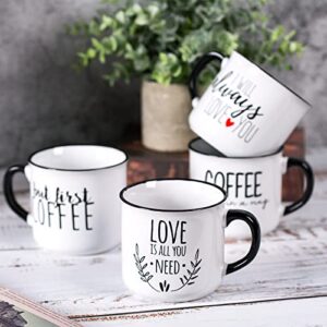 Cutiset 14 Ounce Ceramic Coffee Mugs with Patterns for Coffee, Unique Glazed Microwave Safe and Oven Safe Coffee Mug,for Tea, Coffee and Hot Chocolate