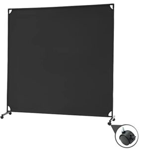 spurgehom 6ft single panel rolling room divider, partition privacy screens with wheels, freestanding fabric room panel, portable wall divider for office, room,restaurant, hospital (black)