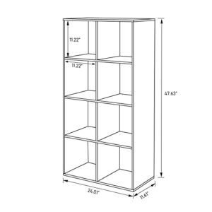 PACHIRA E-Commerce Cubby Storage Organizer, 8 Cube Unit Shelf, Closet Cabinet, DVD Rack Bookshelf File Organizer Rack in Study, Each Cube 28.5 cm, Oak Grey