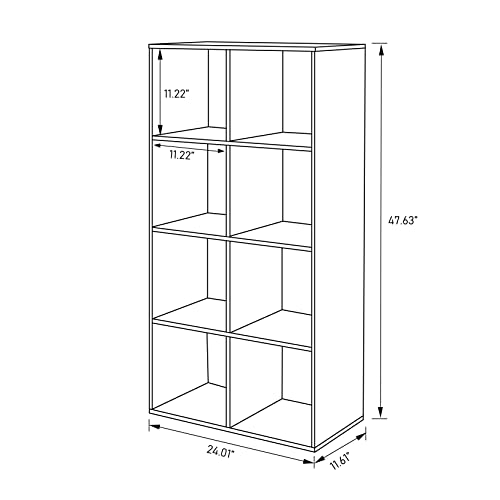 PACHIRA E-Commerce Cubby Storage Organizer, 8 Cube Unit Shelf, Closet Cabinet, DVD Rack Bookshelf File Organizer Rack in Study, Each Cube 28.5 cm, Oak Grey