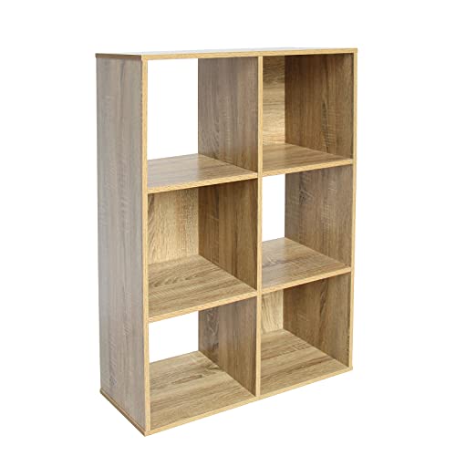 PACHIRA E-Commerce US 6 Cube Storage Organizer Unit Shelf, Closet Cabinet, Bookshelf File Organizer Rack in Living Room, Bedroom, Study,Oak