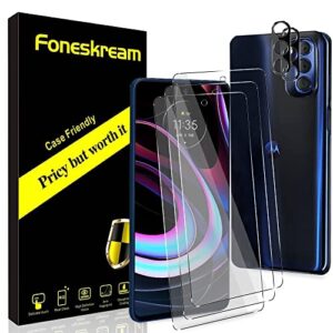 foneskream [3+2 pack] compatible for motorola moto g stylus 2022 screen protector + camera protector tempered glass (4g 6.8 inch)