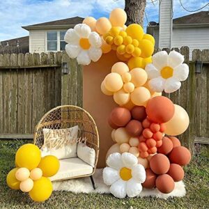 sugoiti daisy spring balloons garland arch kit orange red yellow cream flower 113pcs latex balloon for baby shower home garden decor decoration kids' birthday party