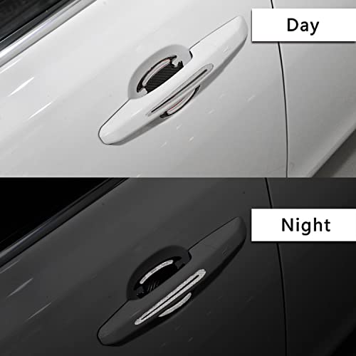 8Pcs Universal 3D Car Door Handle Paint Scratch Protector, Reflective Stripe Stickers Anti-Scratch Car Outdoor Safety Warning Marker