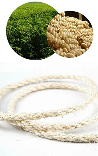 Nature Hemp Rope,1/4” Heavy Duty Jute Twine for Cat Tree and Tower, DIY Cat Scratcher for Cat Scratching Post Tree Replacement, Scratching Pad, DIY Crafts Gardening Hammock Home Decorating(33FT)