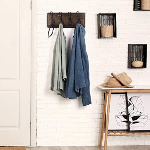 LIANTRAL Coat Rack Wall Mount, 15'' Rustic Coat Hanger for Wall, 4 Coat Hooks for Hanging Hats, Coats, Keys, Entryway, Mudroom, Living Room