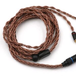 linsoul hc-08 hifi occ 8 strands 19 core braided earphone cable for audiophile iem earbud (3.5mm, 0.78mm 2pin)