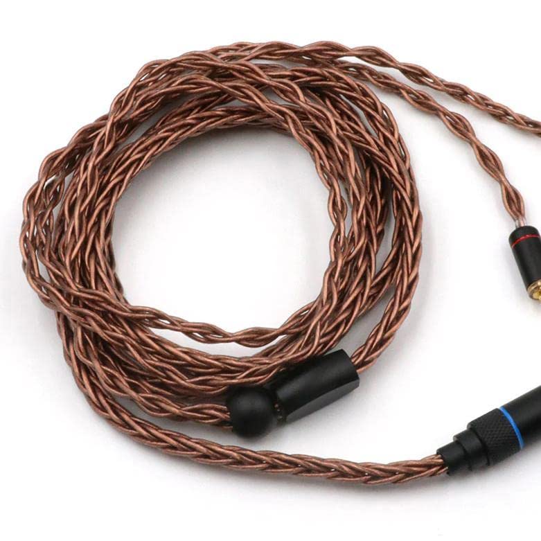 Linsoul HC-08 HiFi OCC 8 Strands 19 Core Braided Earphone Cable for Audiophile IEM Earbud (3.5mm, 0.78mm 2pin)