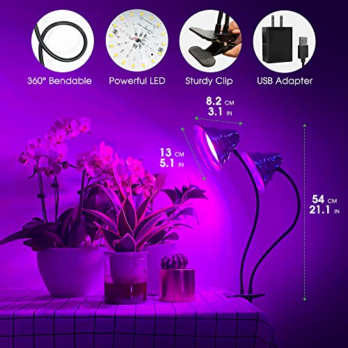 Briignite Grow Light, LED Grow Lights for Indoor Plants, Full Spectrum Plant Light, Grow Lamp with 3 Full Spectrum Modes, 10-Level Dimmable, Auto On Off Timing 3/9/12Hrs, Dual Heads