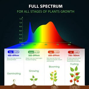 Briignite Grow Light, LED Grow Lights for Indoor Plants, Full Spectrum Plant Light, Grow Lamp with 3 Full Spectrum Modes, 10-Level Dimmable, Auto On Off Timing 3/9/12Hrs, Dual Heads