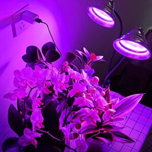 Briignite Grow Light, LED Grow Lights for Indoor Plants, Full Spectrum Plant Light, Grow Lamp with 3 Full Spectrum Modes, 10-Level Dimmable, Auto On Off Timing 3/9/12Hrs, Dual Heads