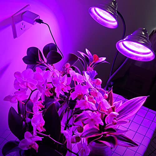 Briignite Grow Light, LED Grow Lights for Indoor Plants, Full Spectrum Plant Light, Grow Lamp with 3 Full Spectrum Modes, 10-Level Dimmable, Auto On Off Timing 3/9/12Hrs, Dual Heads