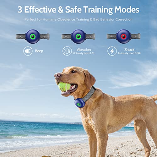 Dog Shock Collar, Dog Training Collar with Remote, Haoteful Shock Collar for Large Medium & Small Dogs, 2000ft Range,3 Modes Beep/Vibration/Safe Shock