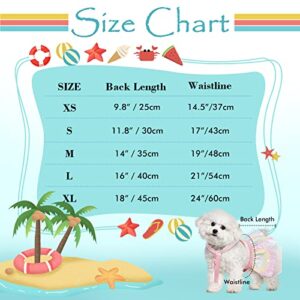 Duojoy Dog Bikini Dress with Sequins&Chiffon, Mermaid Colorful Puppy Beach Swimsuit, Small Medium Doggie Cat Summer Bathing Suit, Dog Tutu Dresses Pet Stylish Clothes Costume for Pool-M