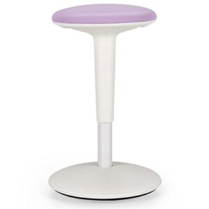 giantex wobble stool height-adjustable standing desk stool w/swivel, tilt motion, premium airlift, wiggle chair for flexible seating, for junior, home, office, school active chair (violet+white)