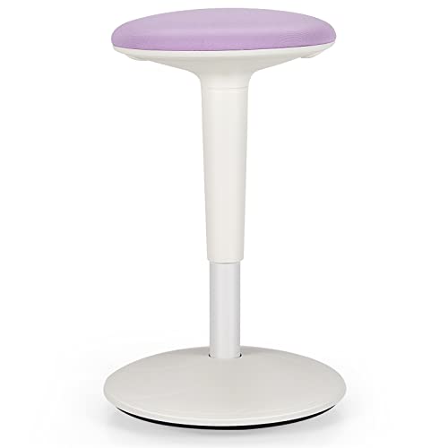 Giantex Wobble Stool Height-Adjustable Standing Desk Stool W/Swivel, Tilt Motion, Premium Airlift, Wiggle Chair for Flexible Seating, for Junior, Home, Office, School Active Chair (Violet+White)