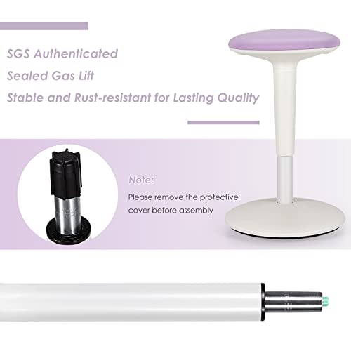 Giantex Wobble Stool Height-Adjustable Standing Desk Stool W/Swivel, Tilt Motion, Premium Airlift, Wiggle Chair for Flexible Seating, for Junior, Home, Office, School Active Chair (Violet+White)