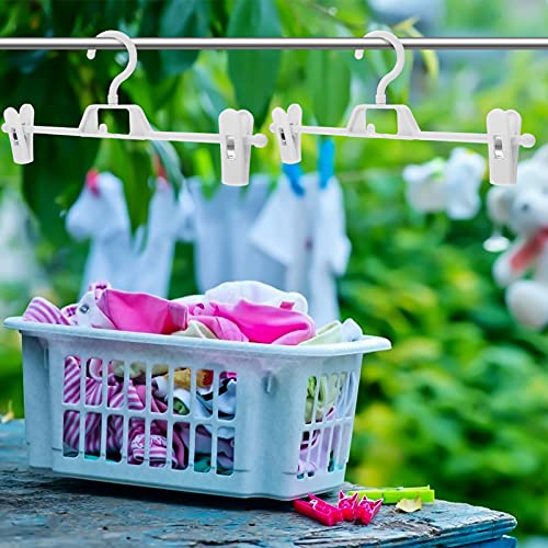 LIFKOME 10 Pack Adjustable Pants Clip, Adjustable Pants Hanger Clips, Plastic Multifunction Drying Rack, Non- Slip Pants Clip, Cloth Hangers with Adjustable Anti- Rust Clips for Pan Skirt Clothes