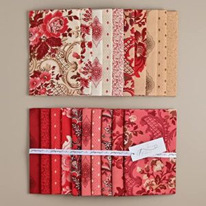 true fabrics en rouge precut fabric (half yard bundle) - 20 pieces in 18" x 44" cuts