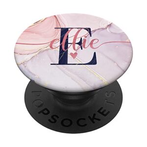 ellie letter e initial monogram calligraphy personalized popsockets swappable popgrip