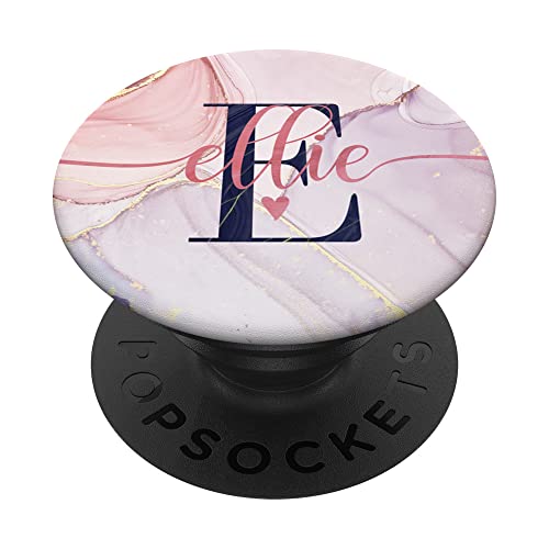 Ellie Letter E Initial Monogram Calligraphy Personalized PopSockets Swappable PopGrip