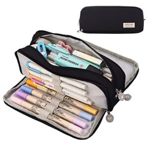 ehope large capacity pencil case big capacity pouch portable large storage pen case pencil bag for office travel holder box (balck)