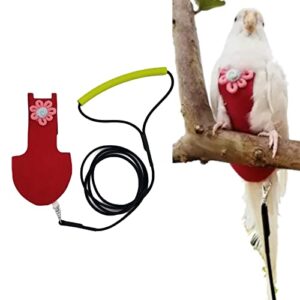 yu~'s north bird diaper harness flight suit clothes with flying leash for parrots cockatiel pet birds, parrot clothes, bird training nappy suit liners clothes (m, red), medium