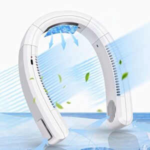 pifmysedol portable neck fans rechargeable, bladeless cooling fan with semiconductor refrigerating chip-4000 mah, wearable personal air conditioner for travel sports, white