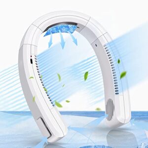 PIFMYSEDOL Portable Neck Fans Rechargeable, Bladeless Cooling Fan with Semiconductor Refrigerating Chip-4000 mAh, Wearable Personal Air Conditioner for Travel Sports, White