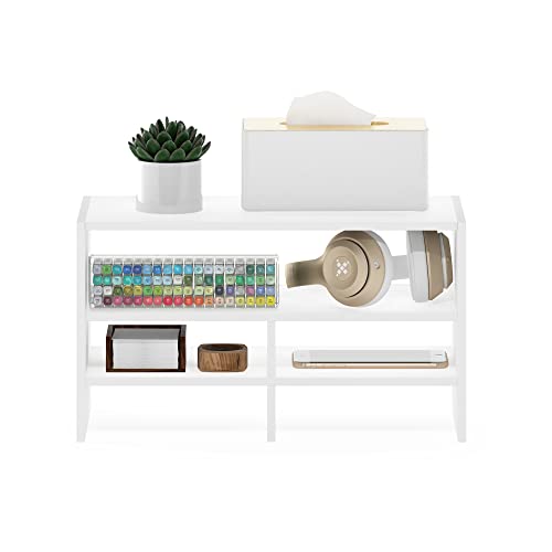 Furinno Hermite Desk Top Organizing Shelf Bookcase, White