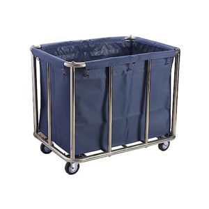 Home Laundry Cart on Wheels 12 Bushel Heavy Duty Canvas Laundry Carts Large Rolling Commercial Laundry Baskets Trucks with Steel Frame and Waterproof Oxford Cloth, 300 Lbs Weight Capacity